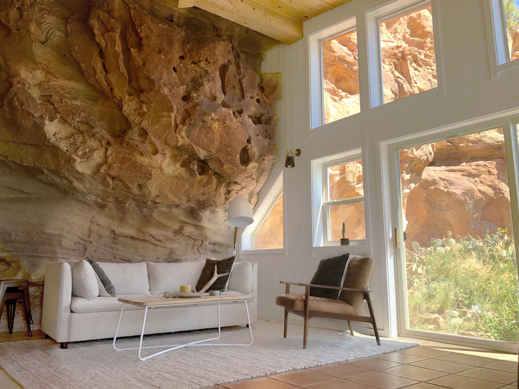 An outside view in the living room.