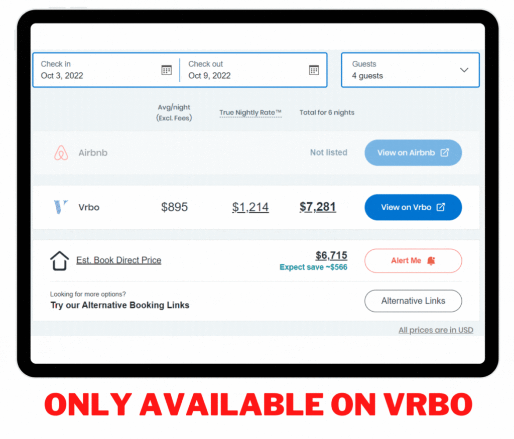 Pricing options for this Airbnb Beach House In Hawaii