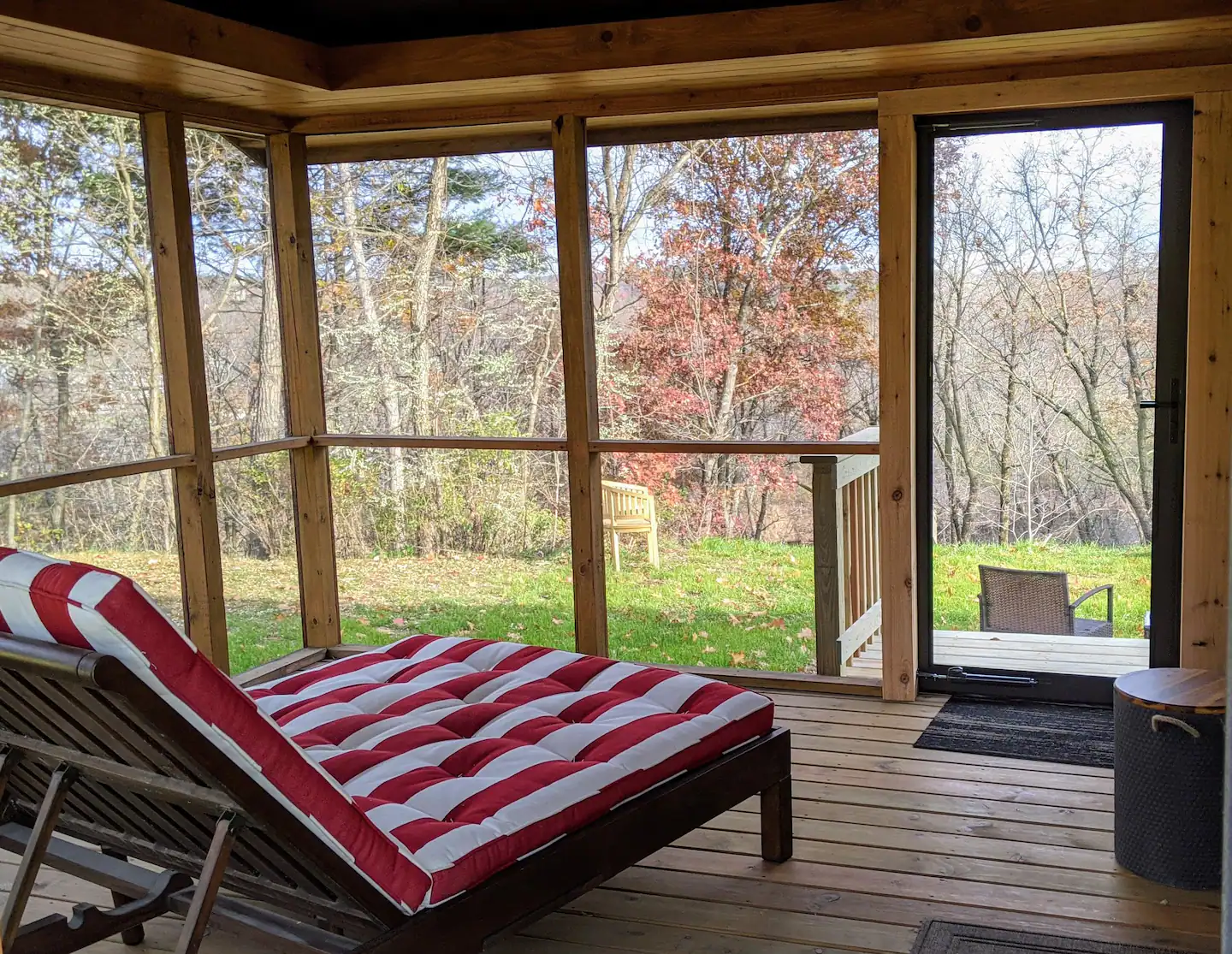 Enjoy the view or warm up on the wonderfully cozy Pottery Barn daybed with a good book.