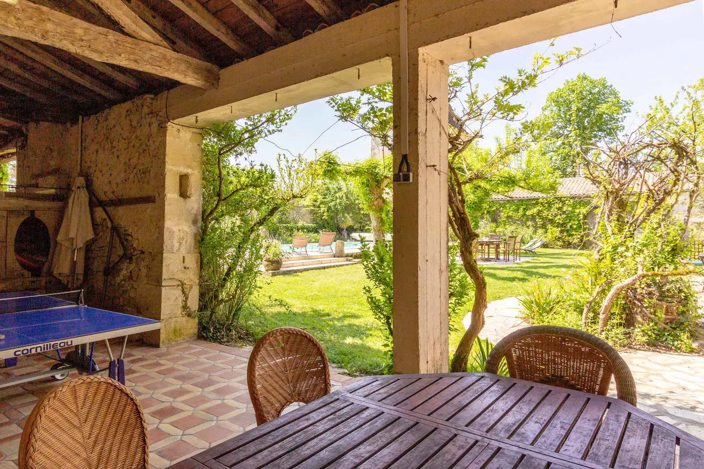 Dining and play area in the shade