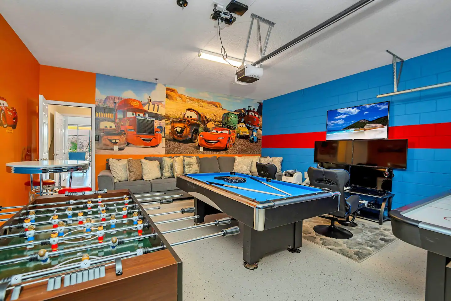 Huge gaming area with lots of activities for fun and entertainment.