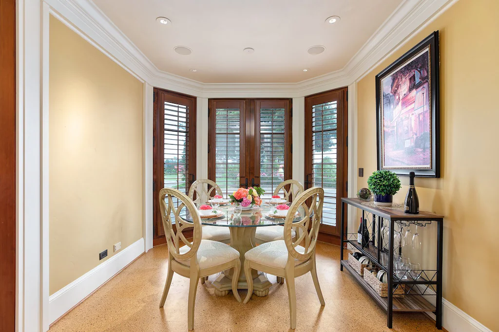 A small dining table that accommodates 4 people for casual conversations
