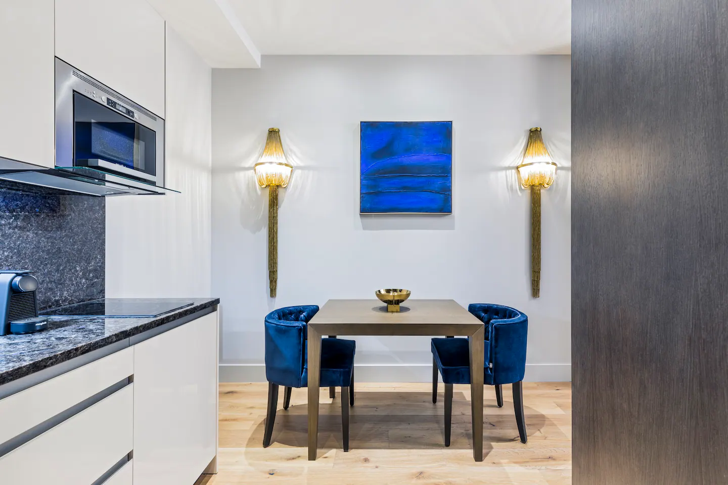 Chic dining space.