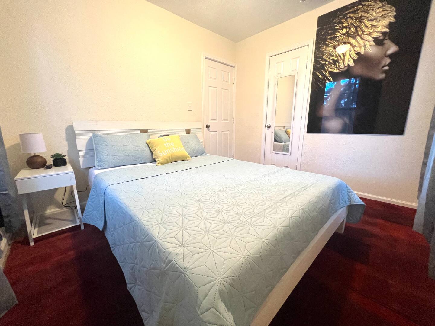 This home features Smart tvs in the living room 70” and 50” Smart tvs in each bedroom.