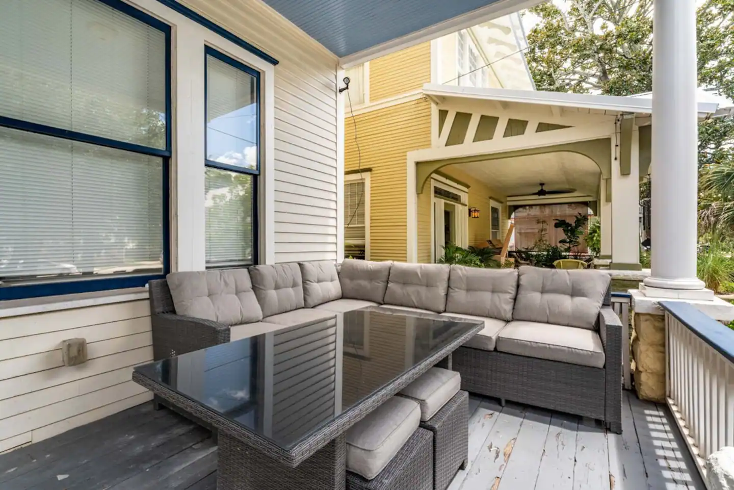 Relax on the front porch and just enjoy your time.
