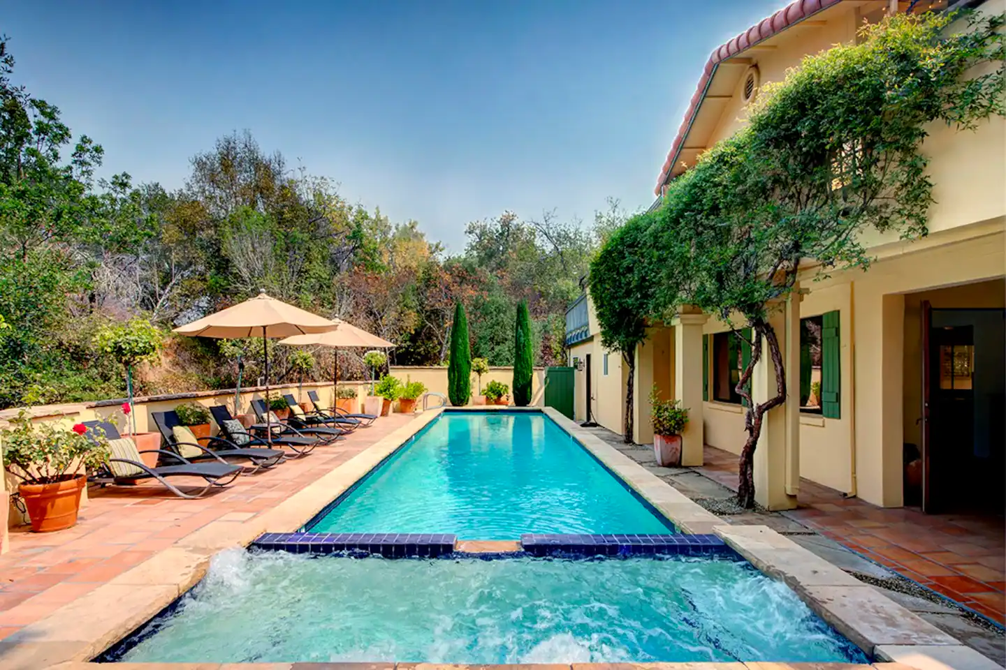 Large heated pool with amazing view.